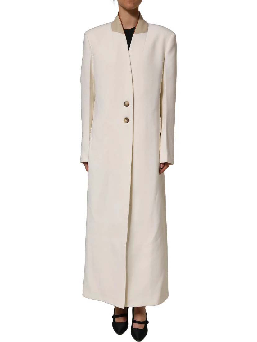 Antwerp White Wool Long Trench Coat Jacket