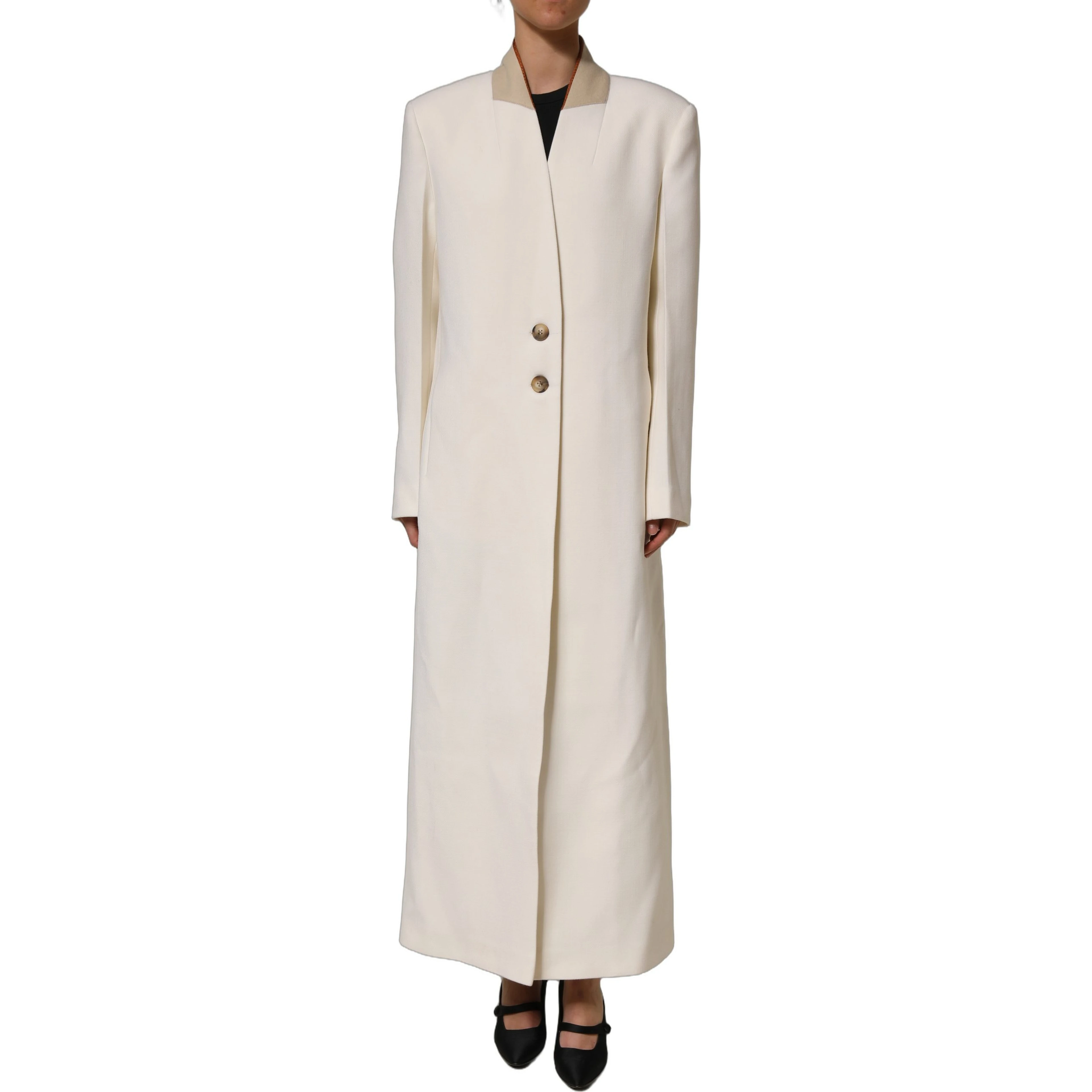 Antwerp White Wool Long Trench Coat Jacket