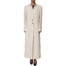 Antwerp White Wool Long Trench Coat Jacket