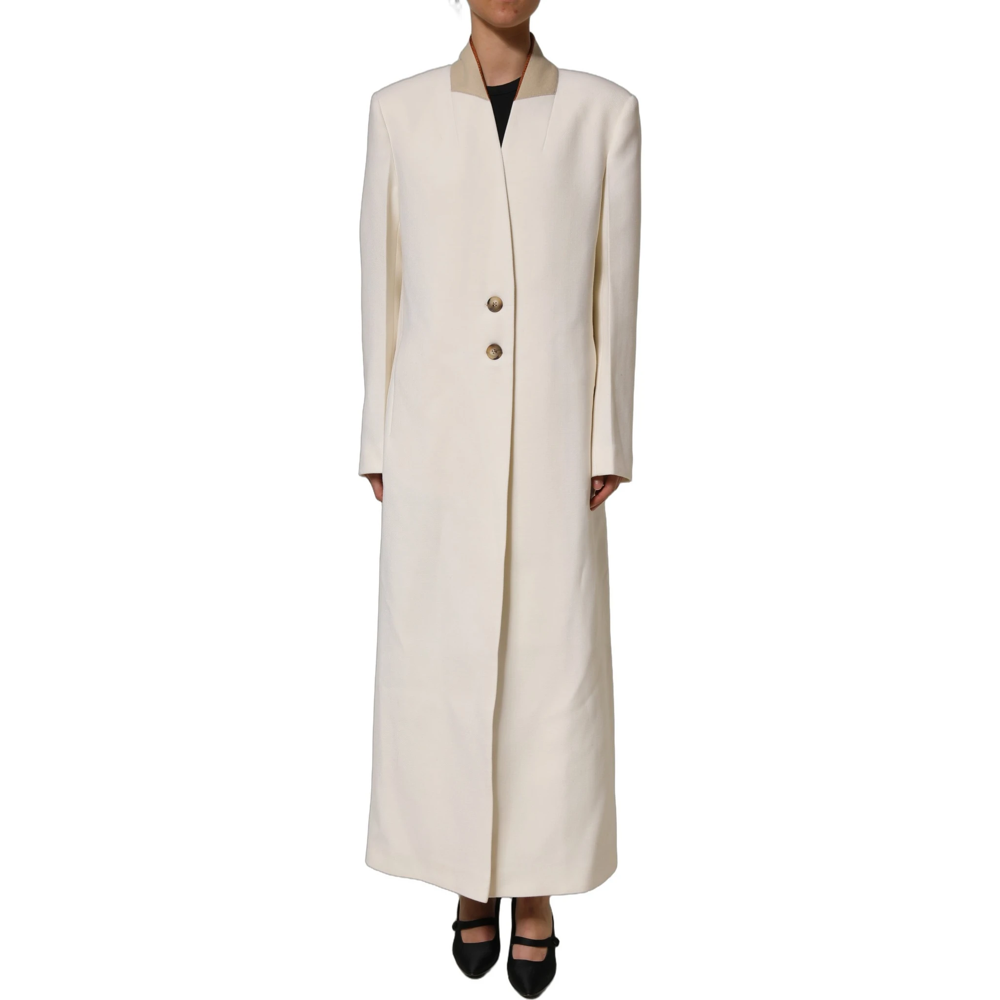 Antwerp White Wool Long Trench Coat Jacket