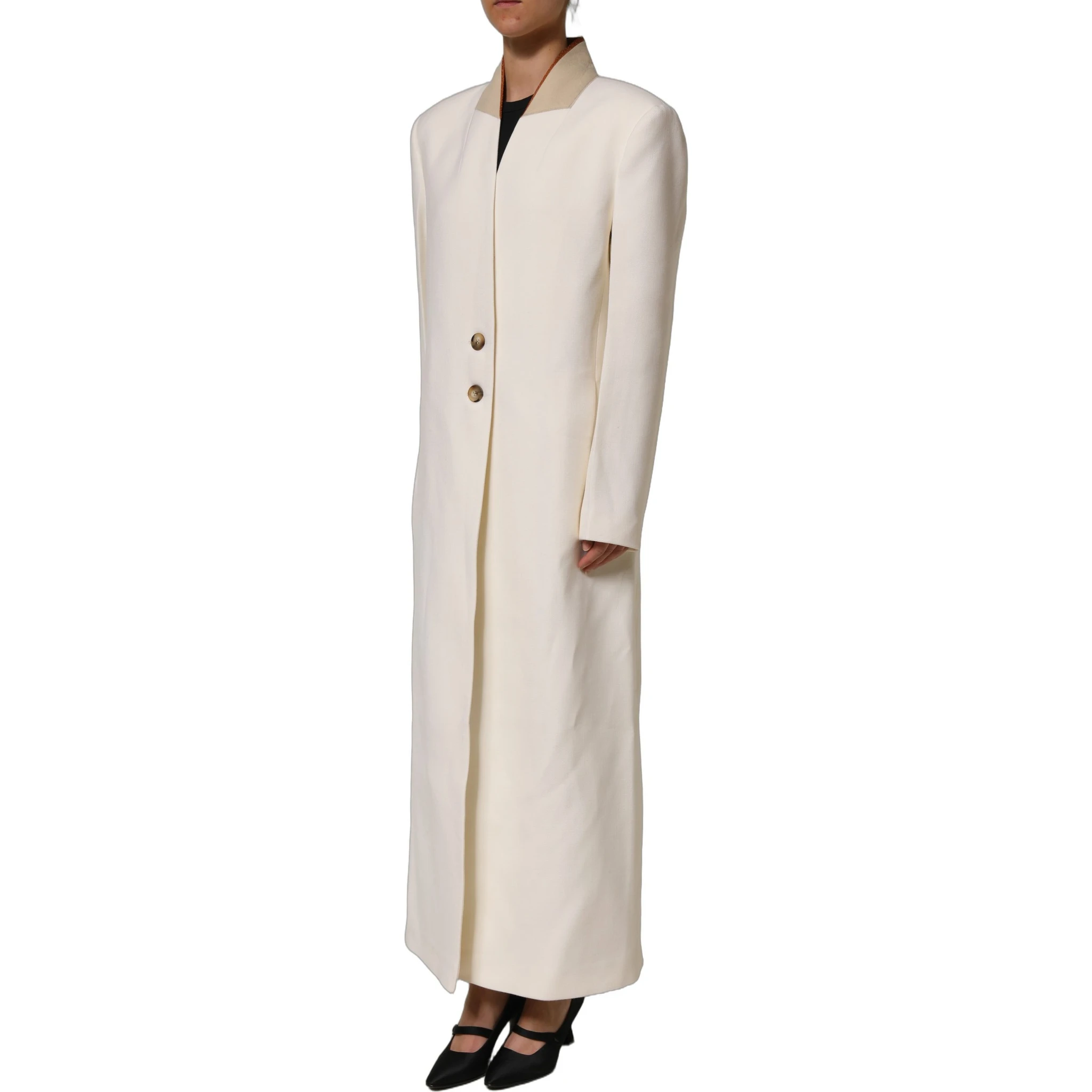 Antwerp White Wool Long Trench Coat Jacket