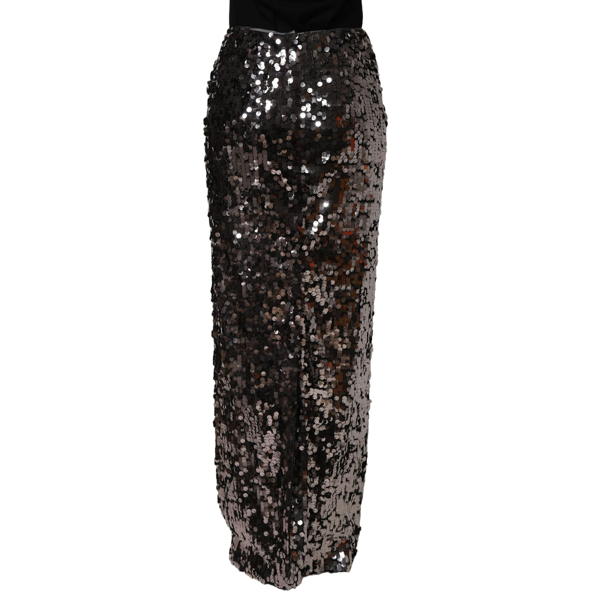 Brown Sequinned Embellished PencilCut Skirt