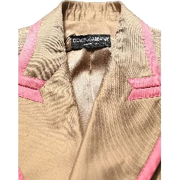 Gold Silk Double Breasted Coat Blazer Jacket