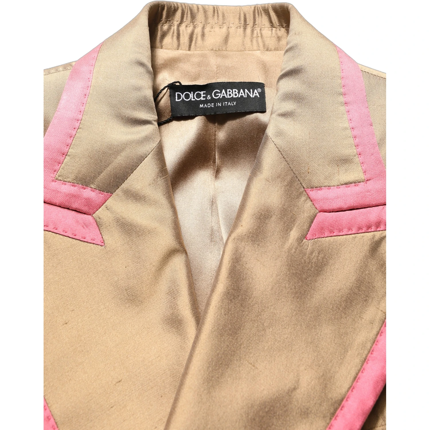 Gold Silk Double Breasted Coat Blazer Jacket