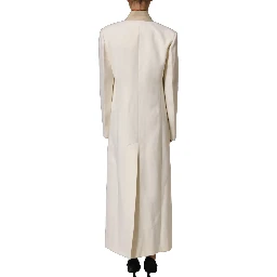 Antwerp White Wool Long Trench Coat Jacket
