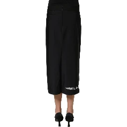 Black DGVIB3 Stretch Jersey Midi Pencil Cut Skirt