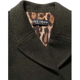 Dark Green Double Breasted Peacoat Jacket