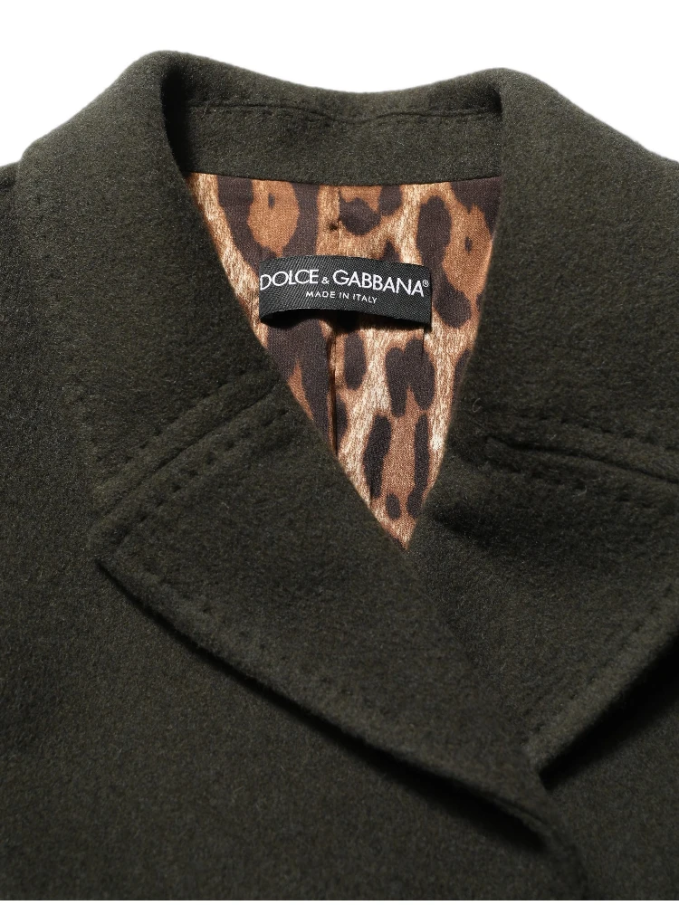 Dark Green Double Breasted Peacoat Jacket