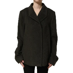 Dark Green Double Breasted Peacoat Jacket