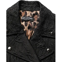 Black Floral Brocade Biker Blouson Jacket