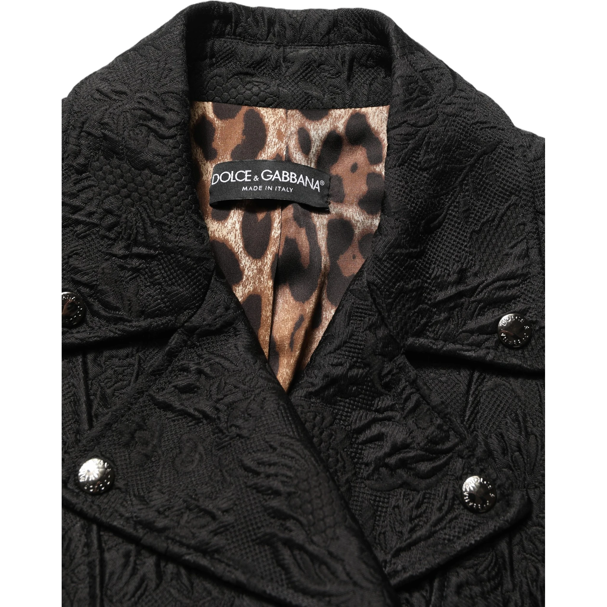 Black Floral Brocade Biker Blouson Jacket