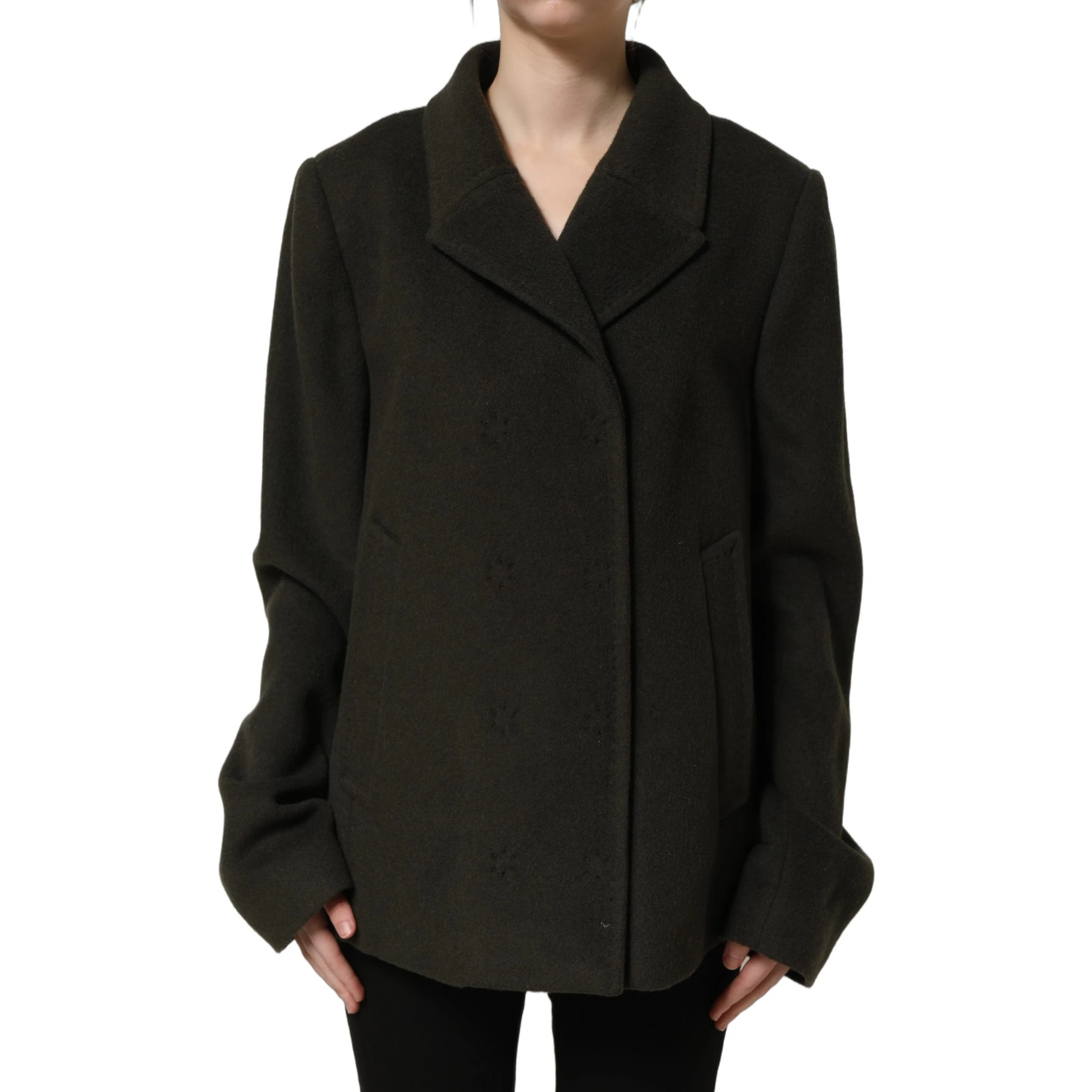 Dark Green Double Breasted Peacoat Jacket