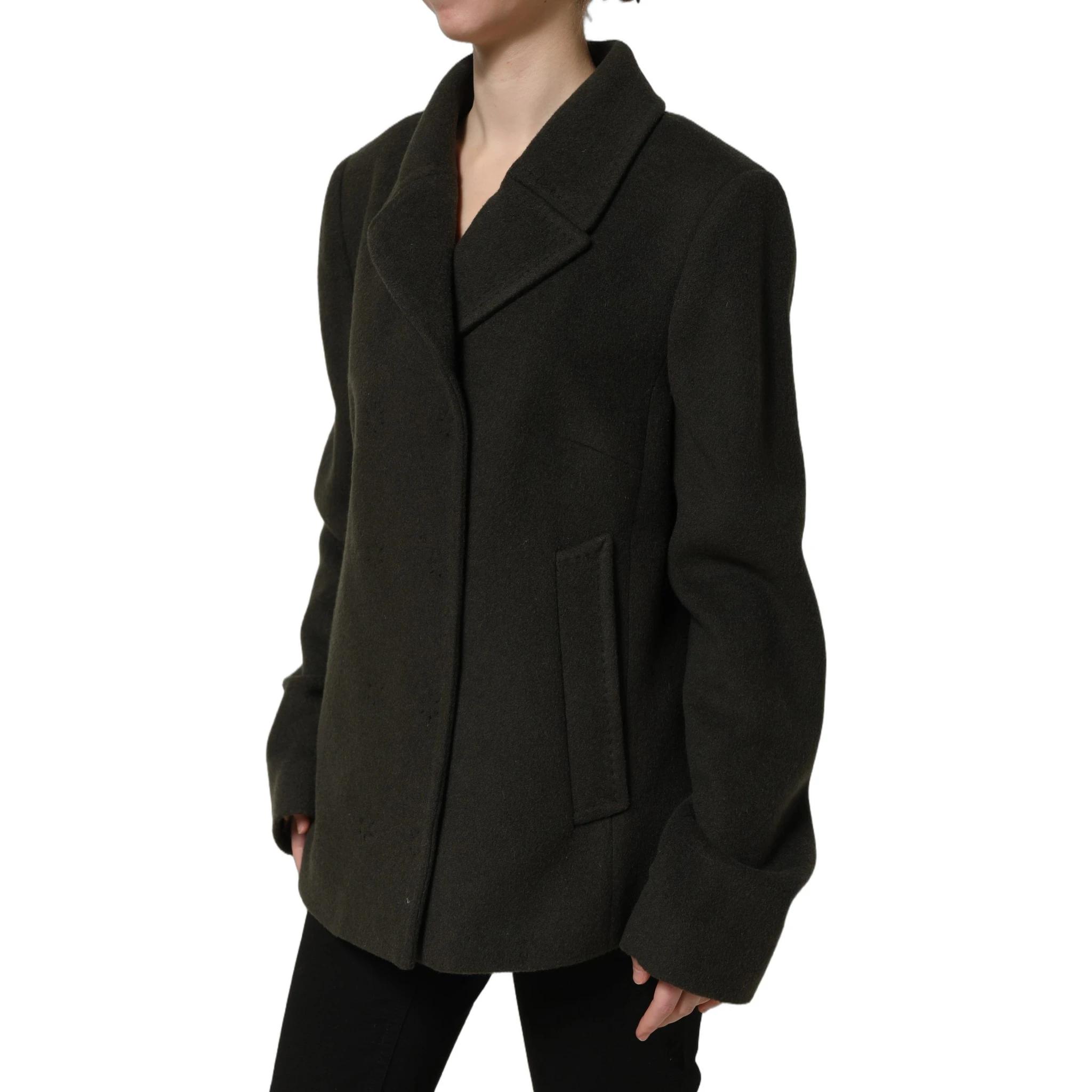 Dark Green Double Breasted Peacoat Jacket