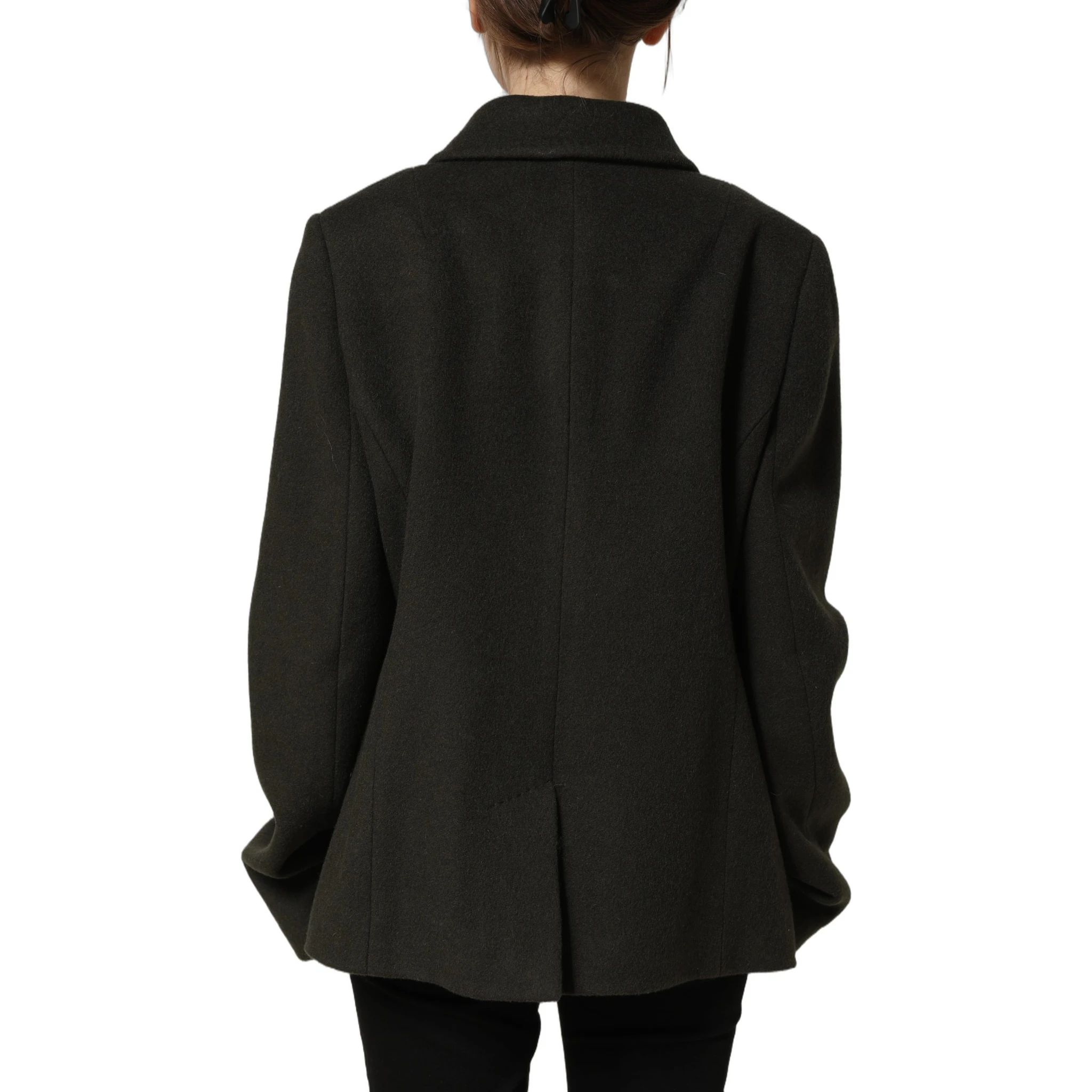 Dark Green Double Breasted Peacoat Jacket