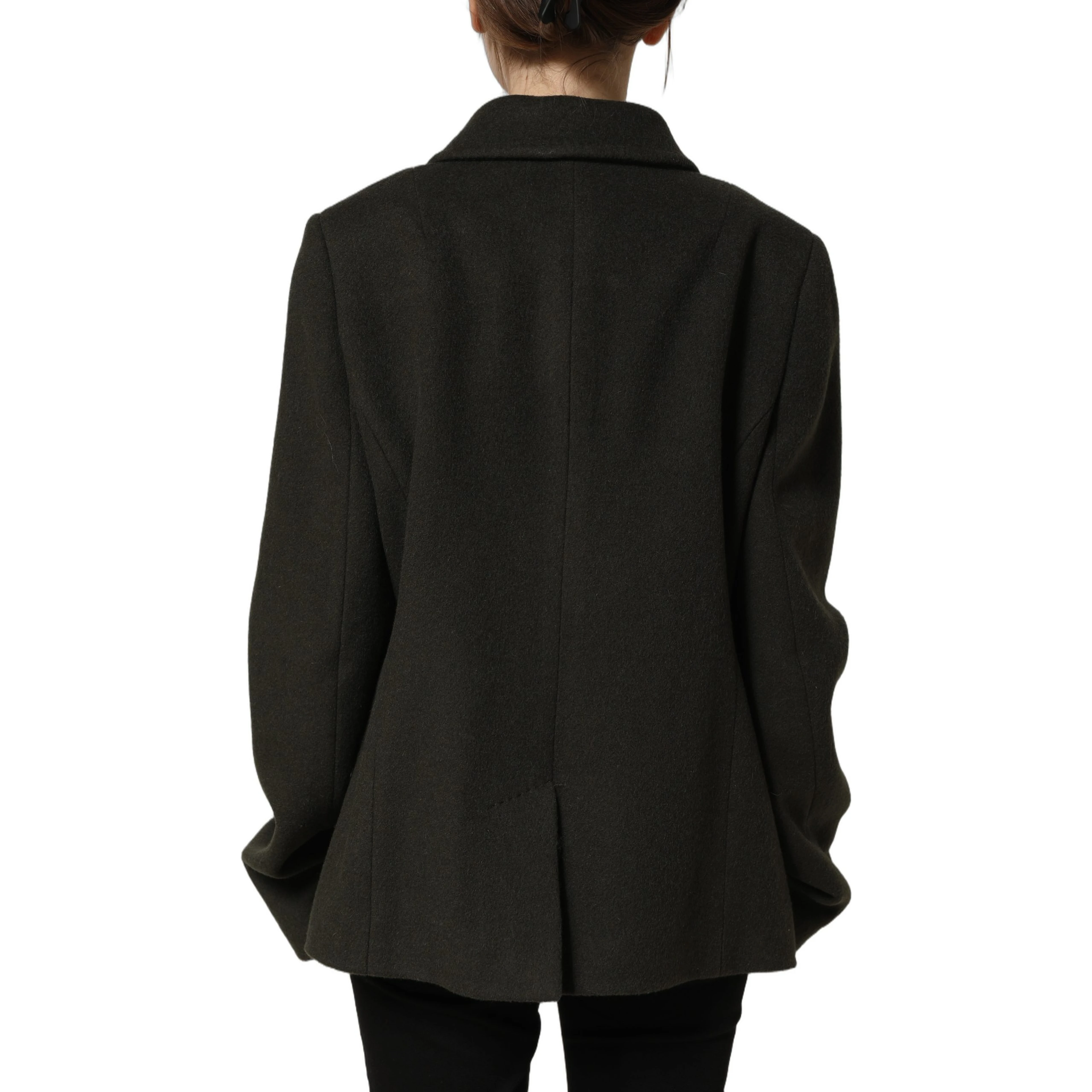 Dark Green Double Breasted Peacoat Jacket
