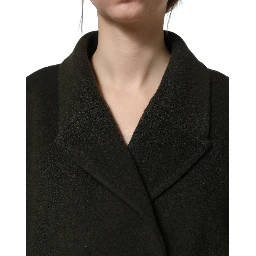 Dark Green Double Breasted Peacoat Jacket