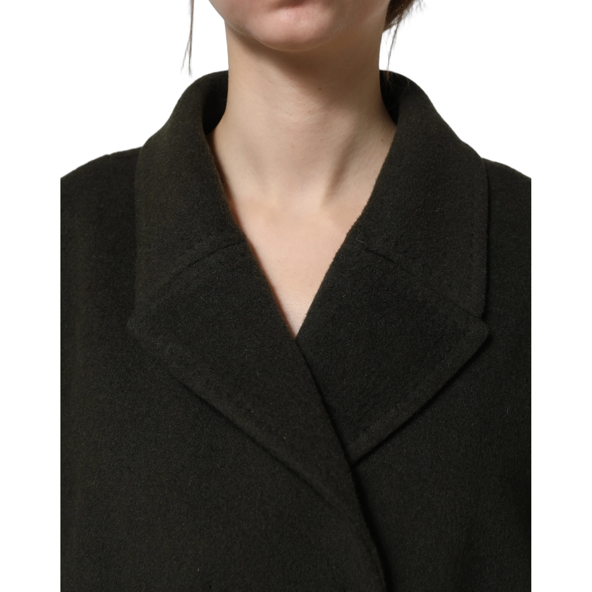 Dark Green Double Breasted Peacoat Jacket