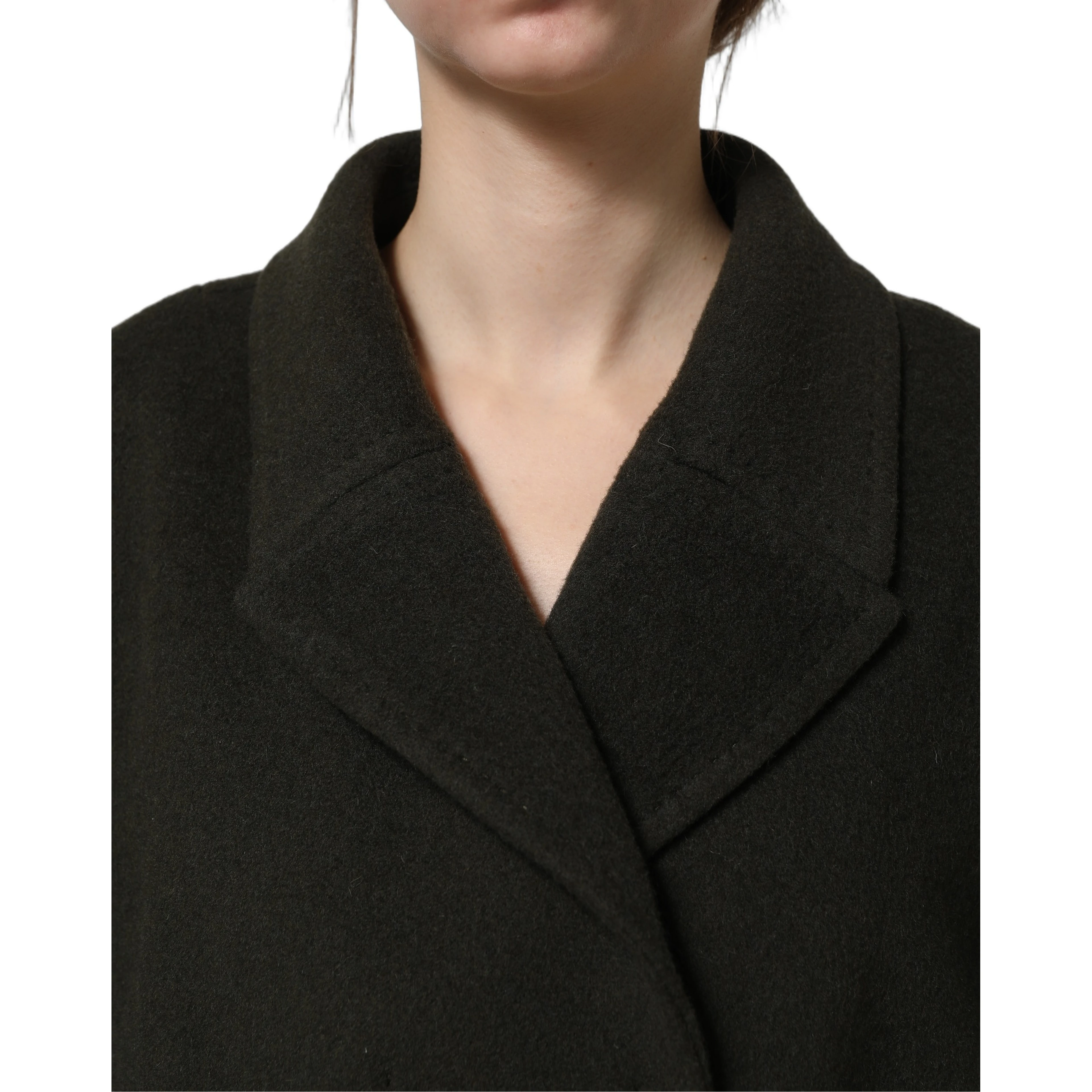Dark Green Double Breasted Peacoat Jacket