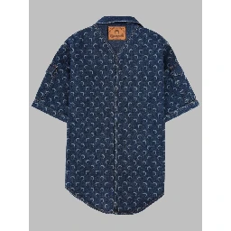 CAMICIA IN DENIM CON STAMPA ALL OVER