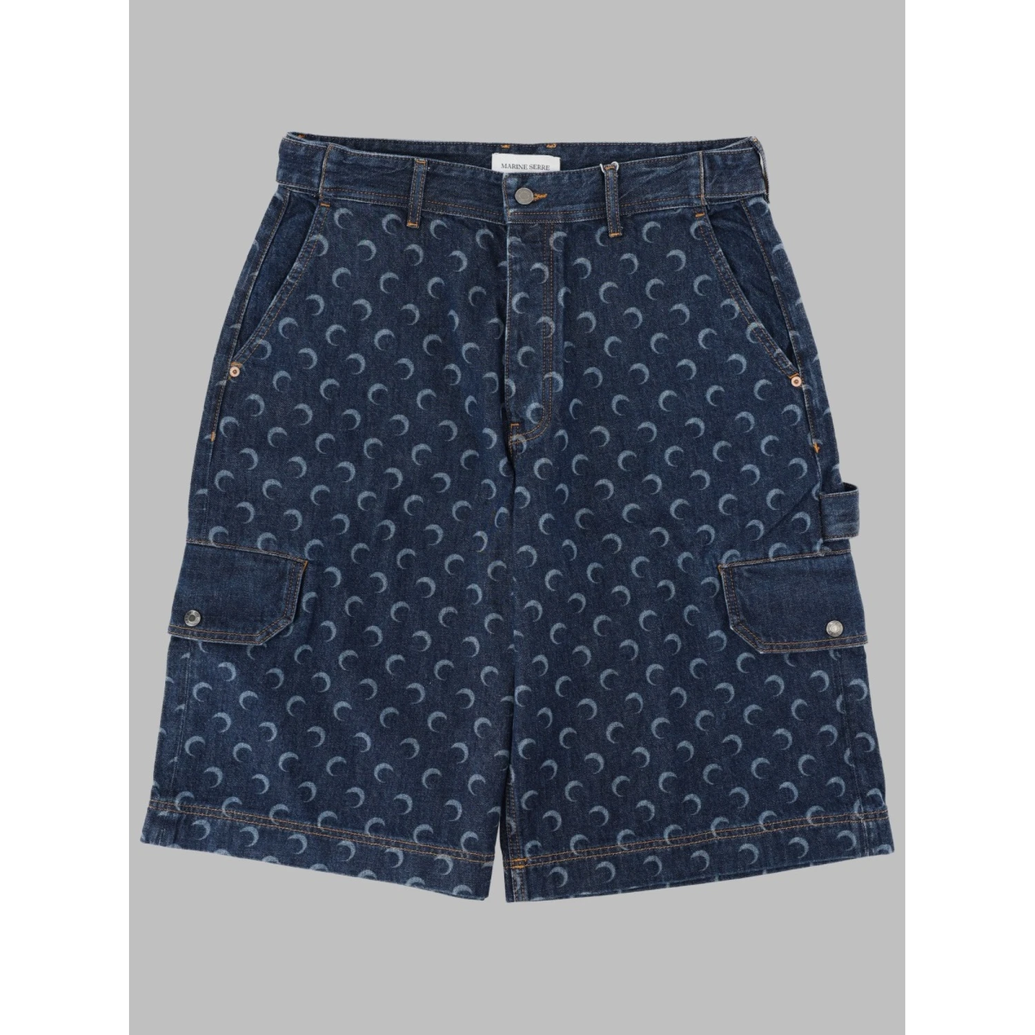 SHORTS IN DENIM CON STAMPA ALL OVER