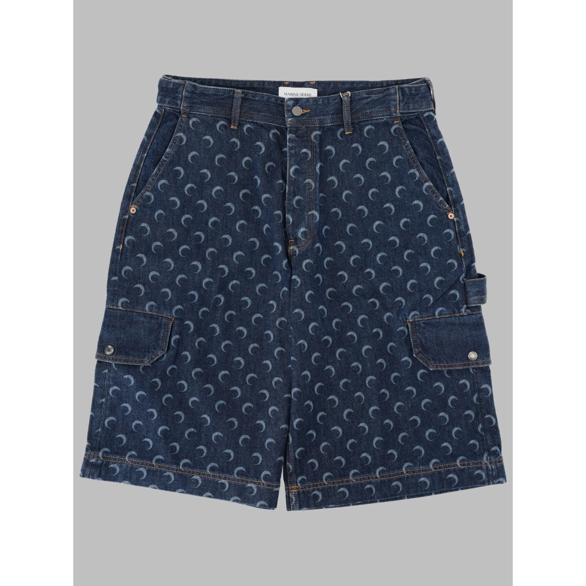 SHORTS IN DENIM CON STAMPA ALL OVER