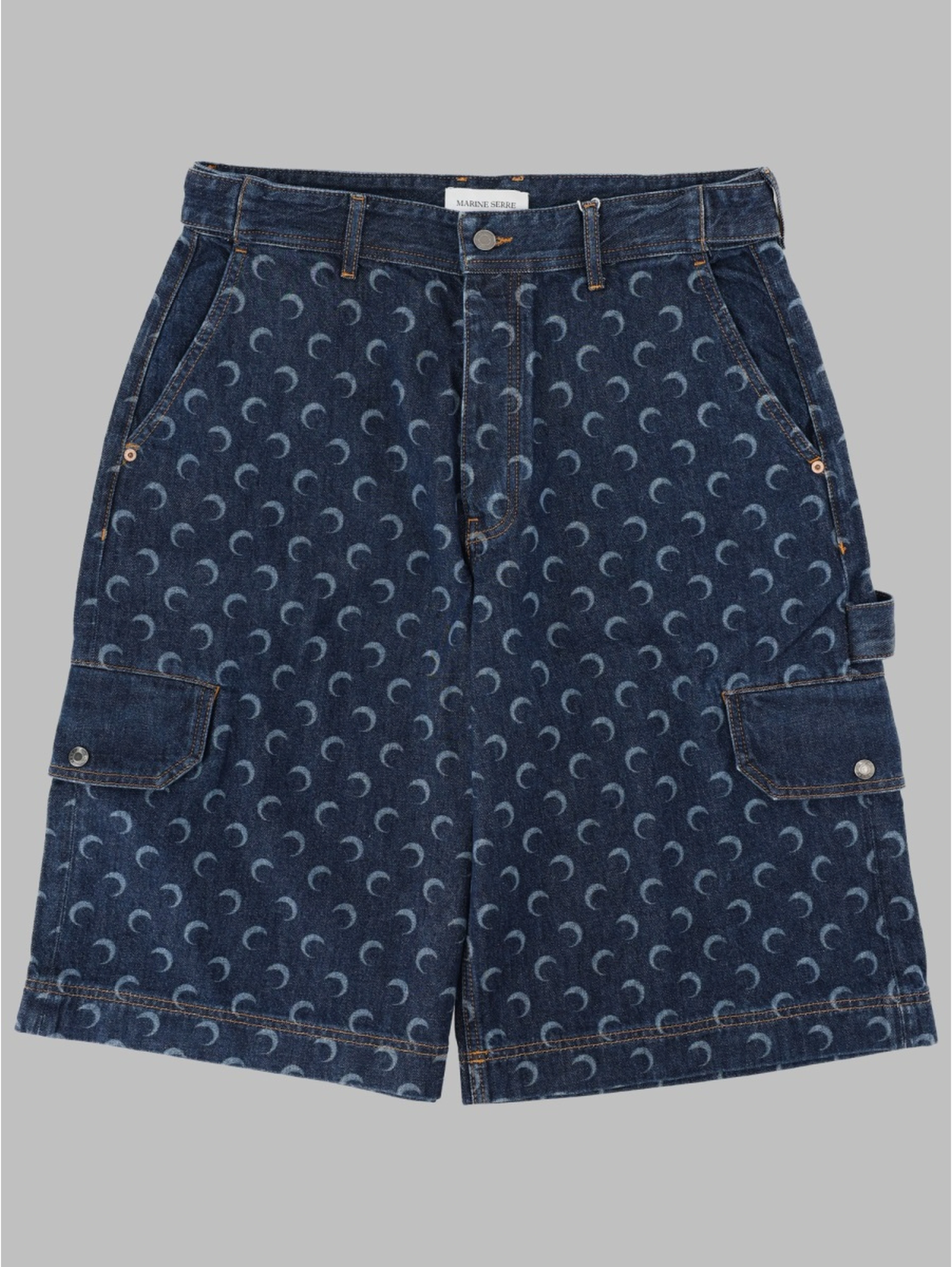 SHORTS IN DENIM CON STAMPA ALL OVER