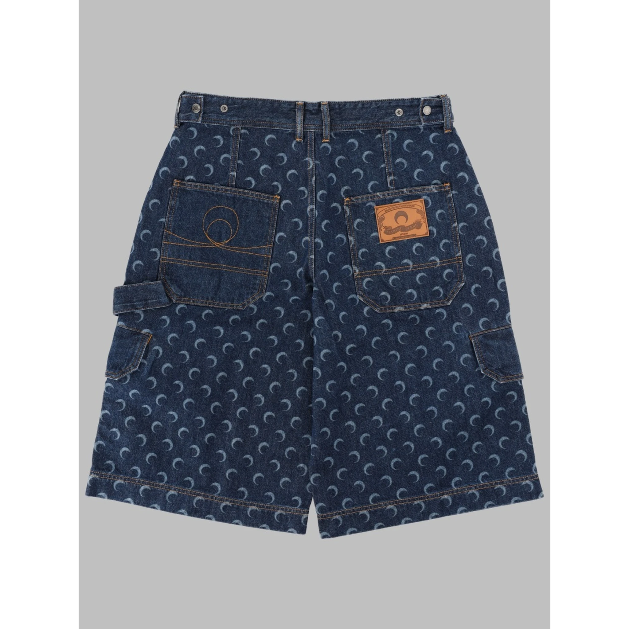 SHORTS IN DENIM CON STAMPA ALL OVER