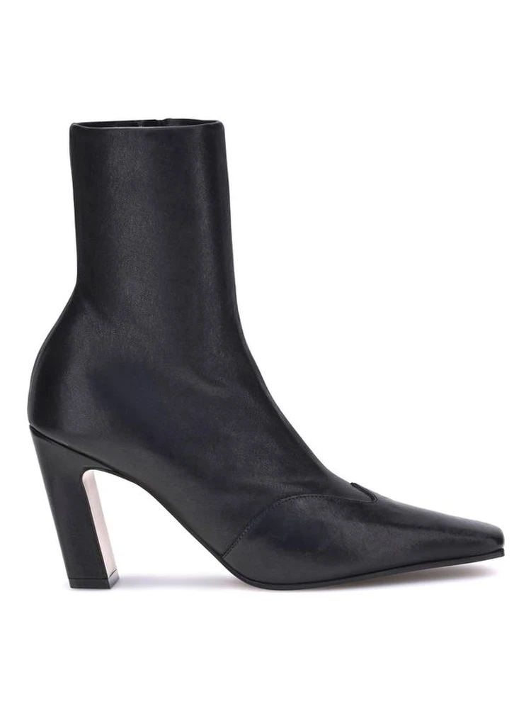 Black Calf Leather Bos Taurus Ankle Boots