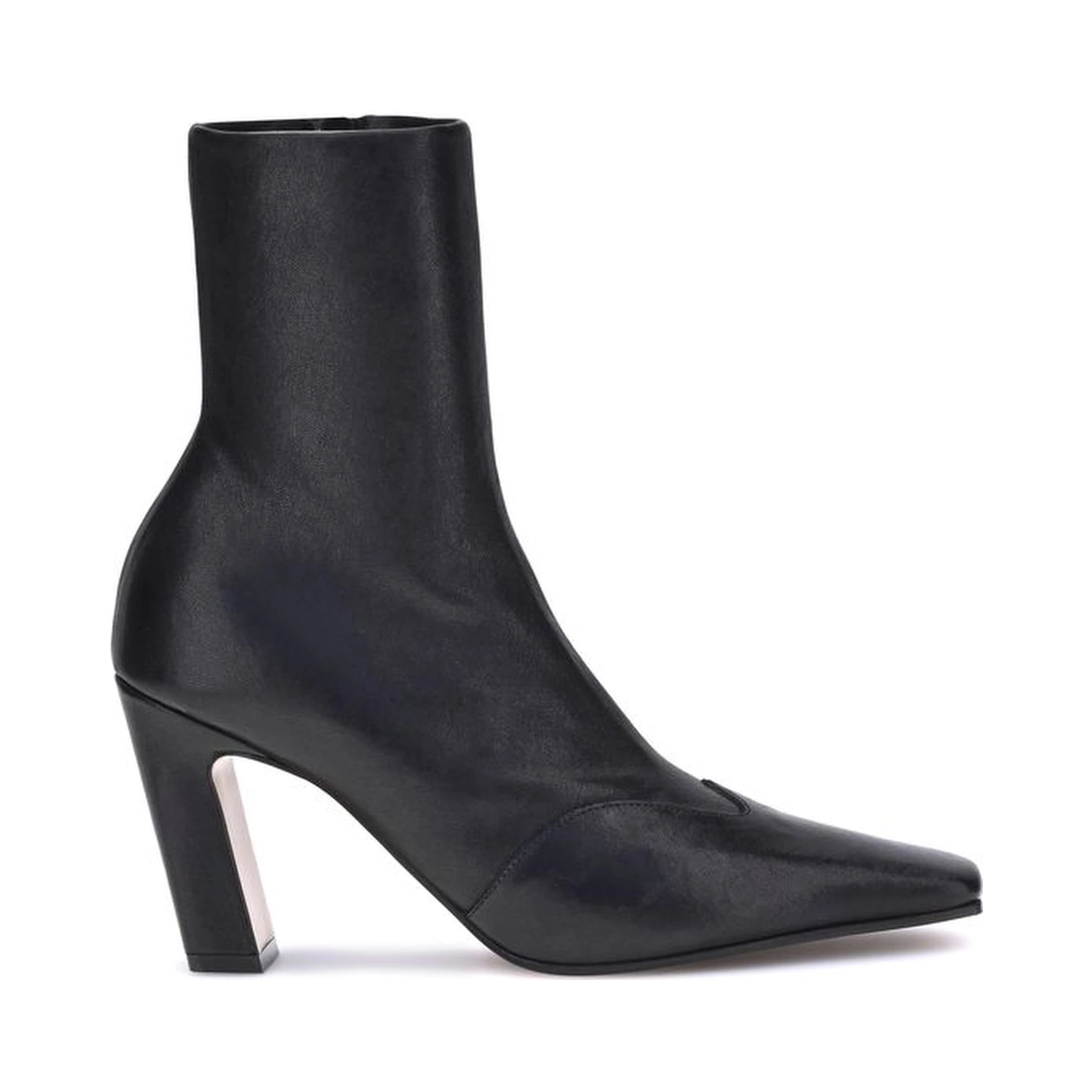 Black Calf Leather Bos Taurus Ankle Boots