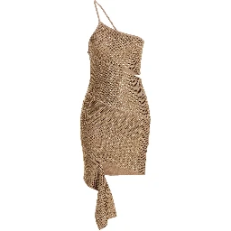 Beige Viscose Mini Skirt