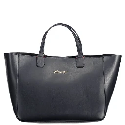 Blue Polyurethane Women's Bag