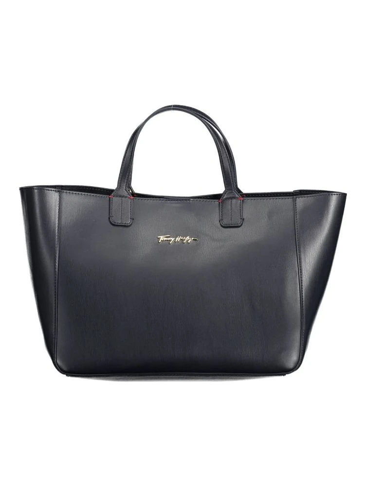 Blue Polyurethane Women's Bag