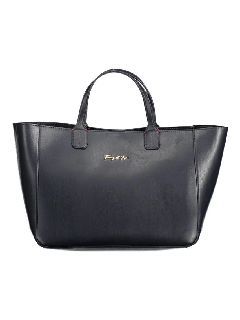 Blue Polyurethane Women's Bag