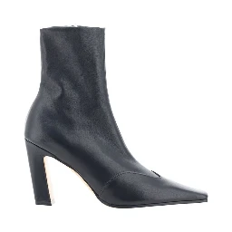 Black Calf Leather Bos Taurus Ankle Boots