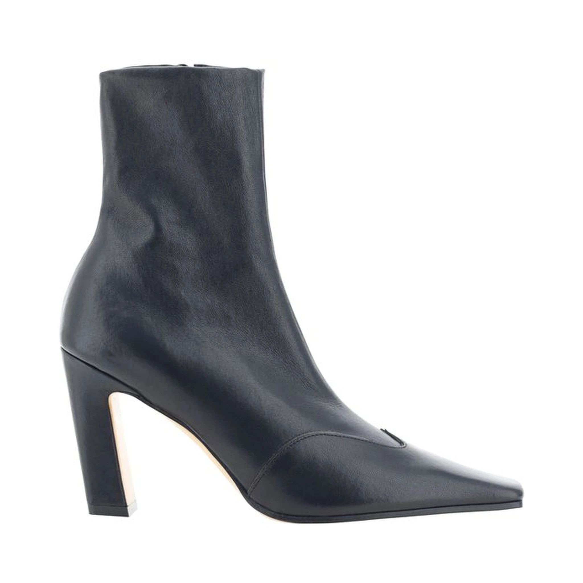 Black Calf Leather Bos Taurus Ankle Boots