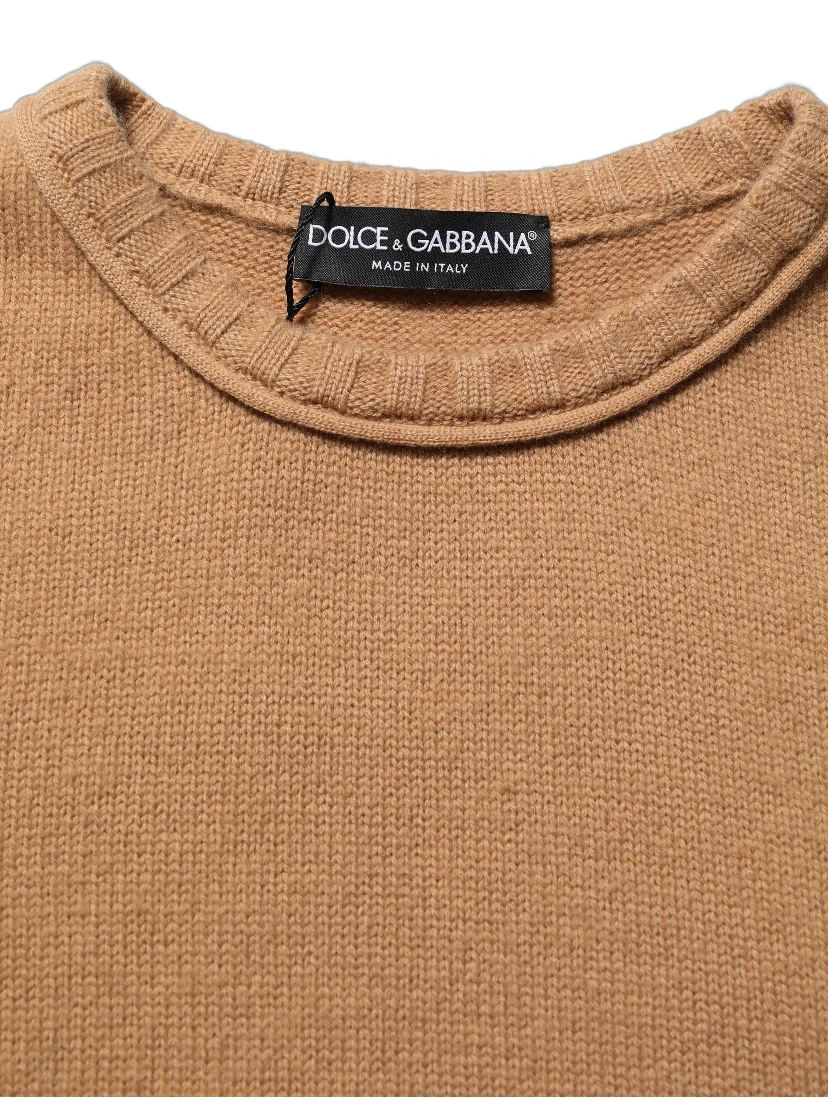 Brown Wool Short Sleeves Cropped Blouse Top