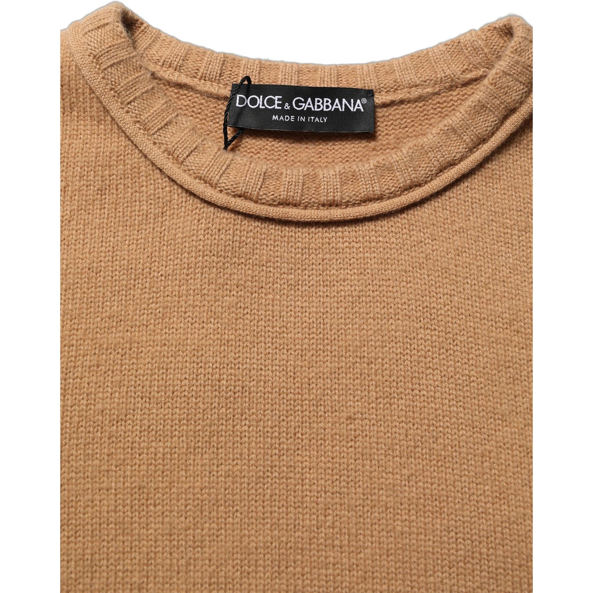 Brown Wool Short Sleeves Cropped Blouse Top