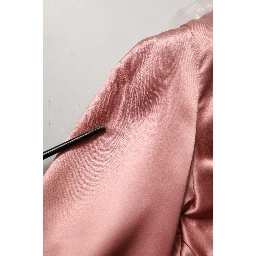 Pink Satin Silk V-neck Long Sleeves Blouse Top