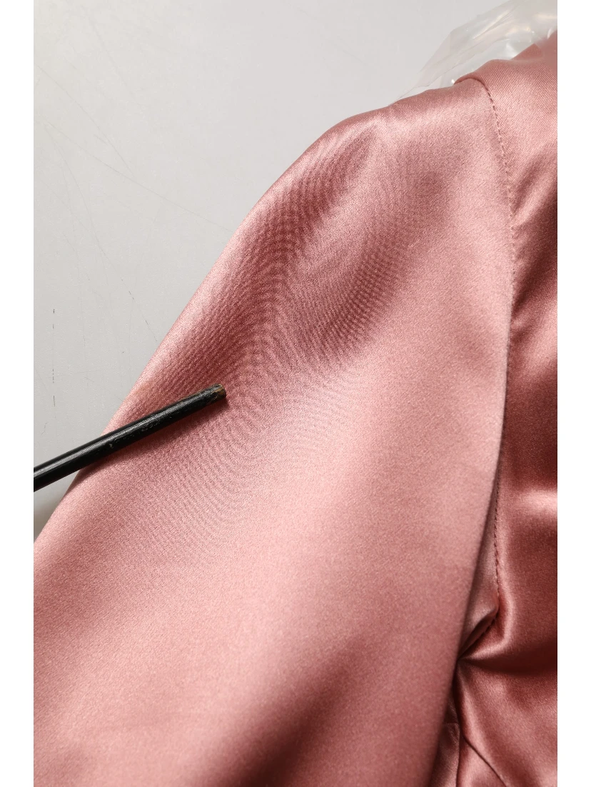 Pink Satin Silk V-neck Long Sleeves Blouse Top