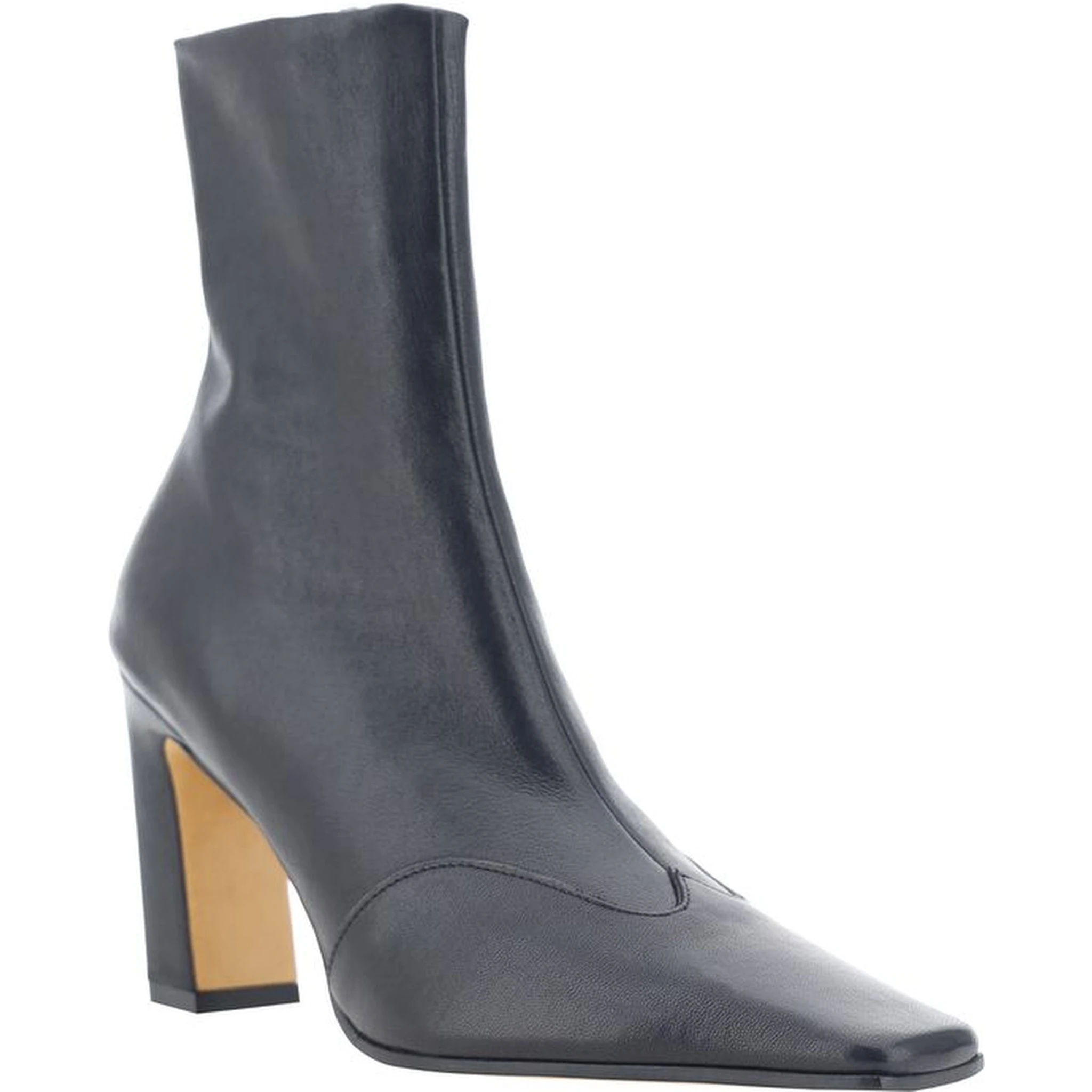 Black Calf Leather Bos Taurus Ankle Boots