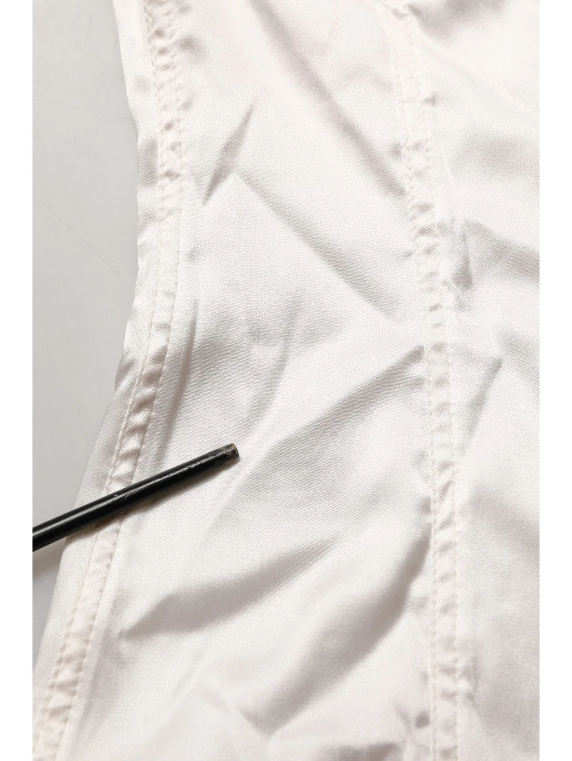 White Silk Satin Padded Bra Corset Style Top