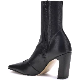 Black Calf Leather Bos Taurus Ankle Boots