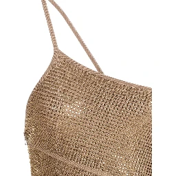 Beige Viscose Mini Skirt