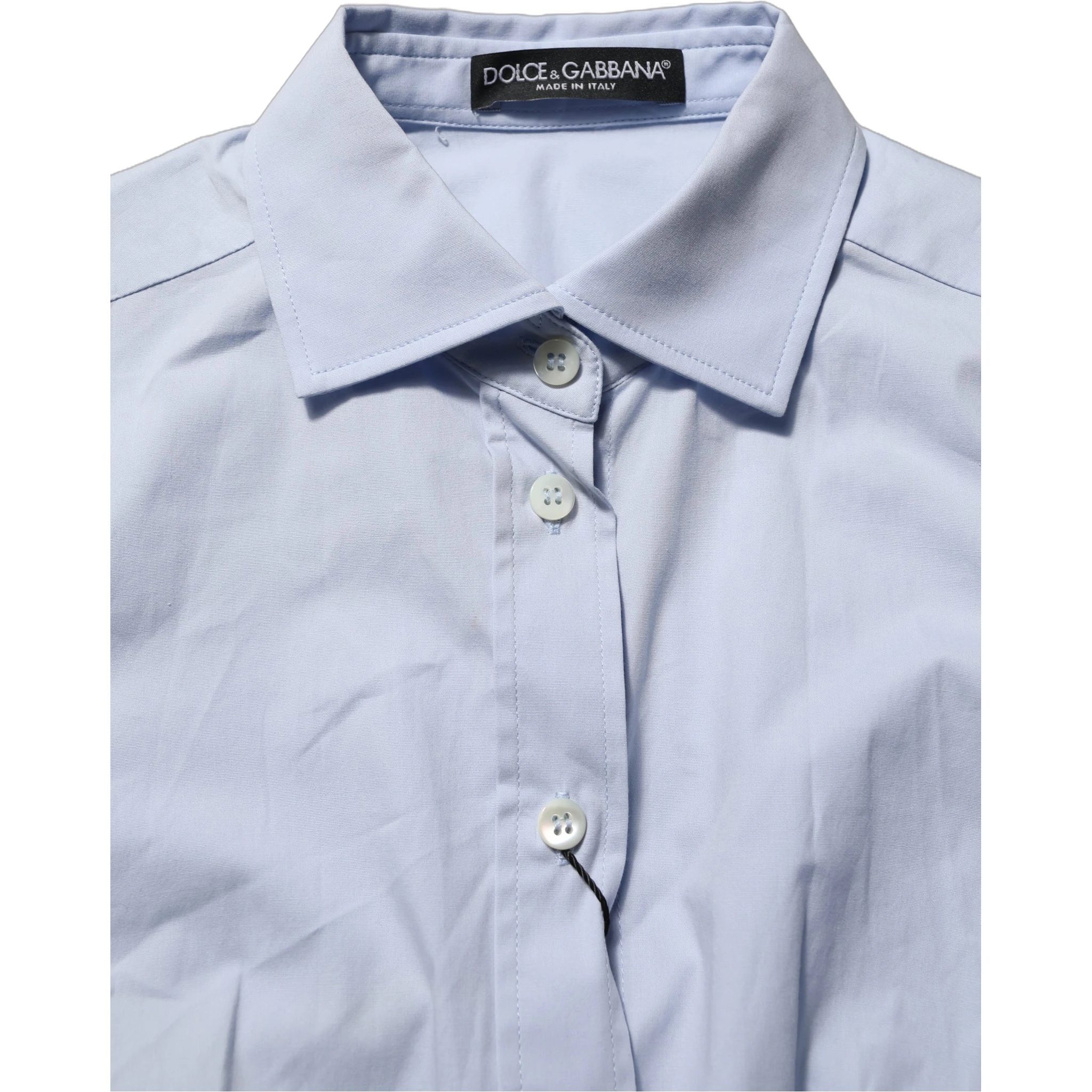 Blue Collared Long Sleeves Dress Shirt Top