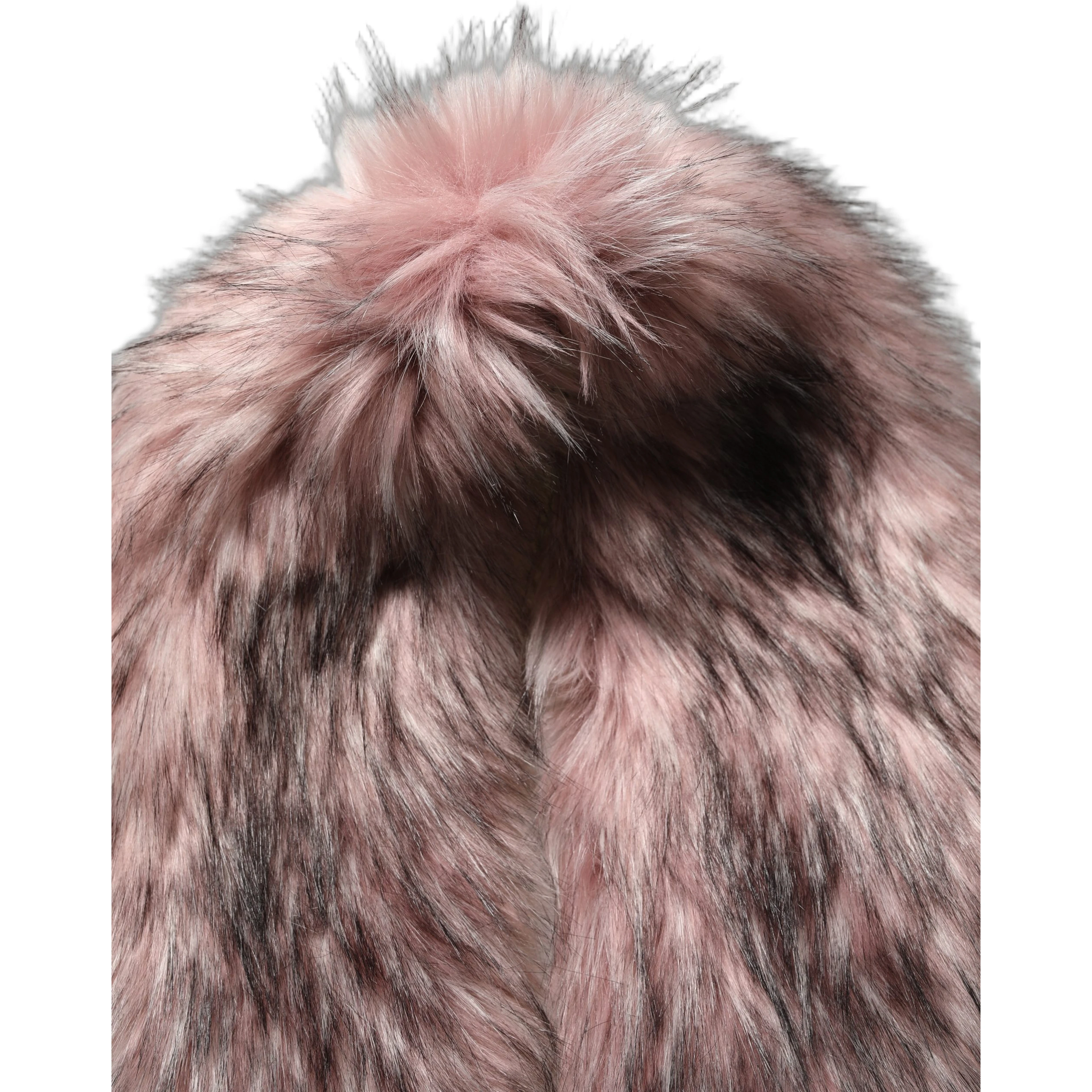 Pink Acrylic Faux Fur Knit Shrug Vest Top