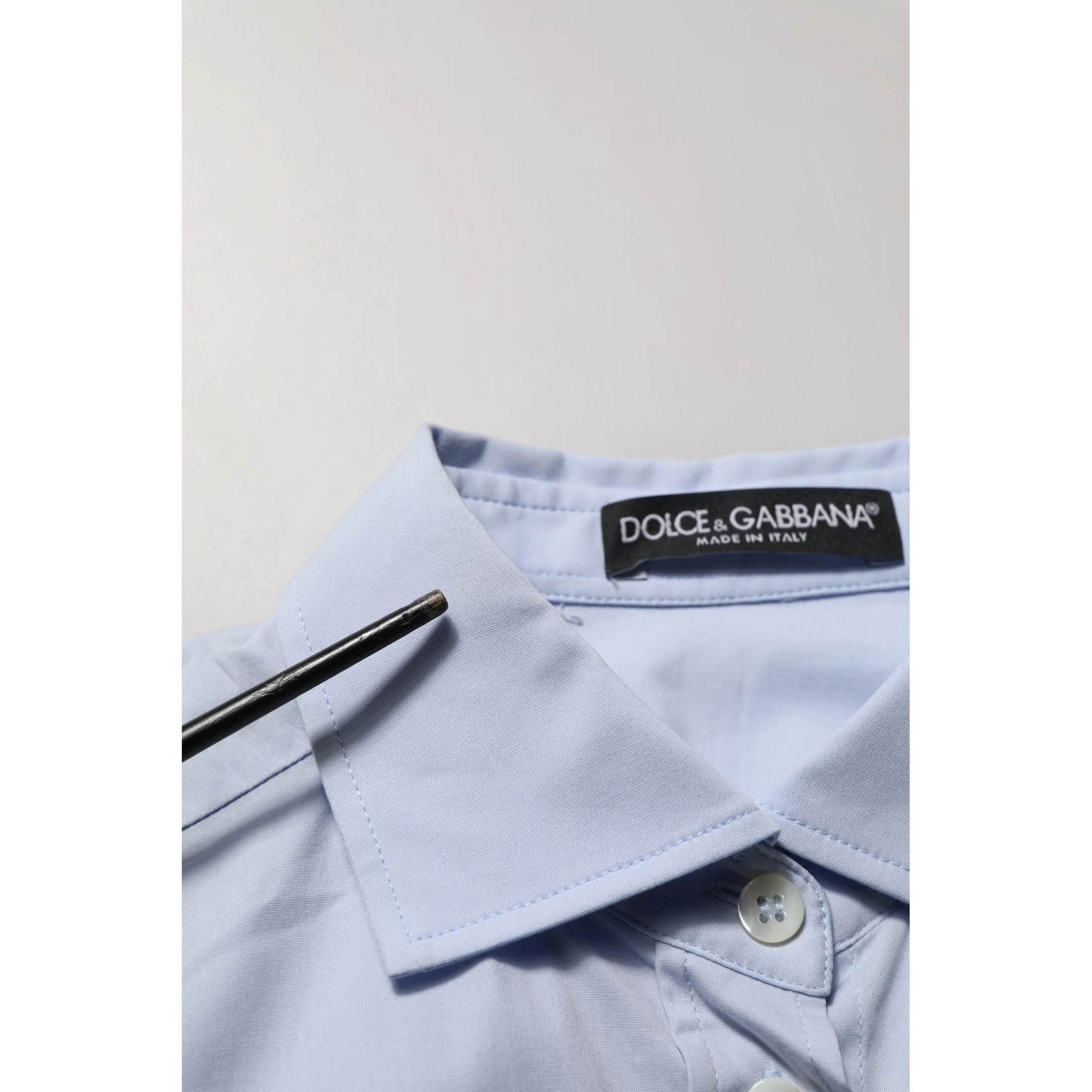 Blue Collared Long Sleeves Dress Shirt Top