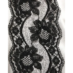 White satin Lace Trim LOng Sleeves Blouse Top