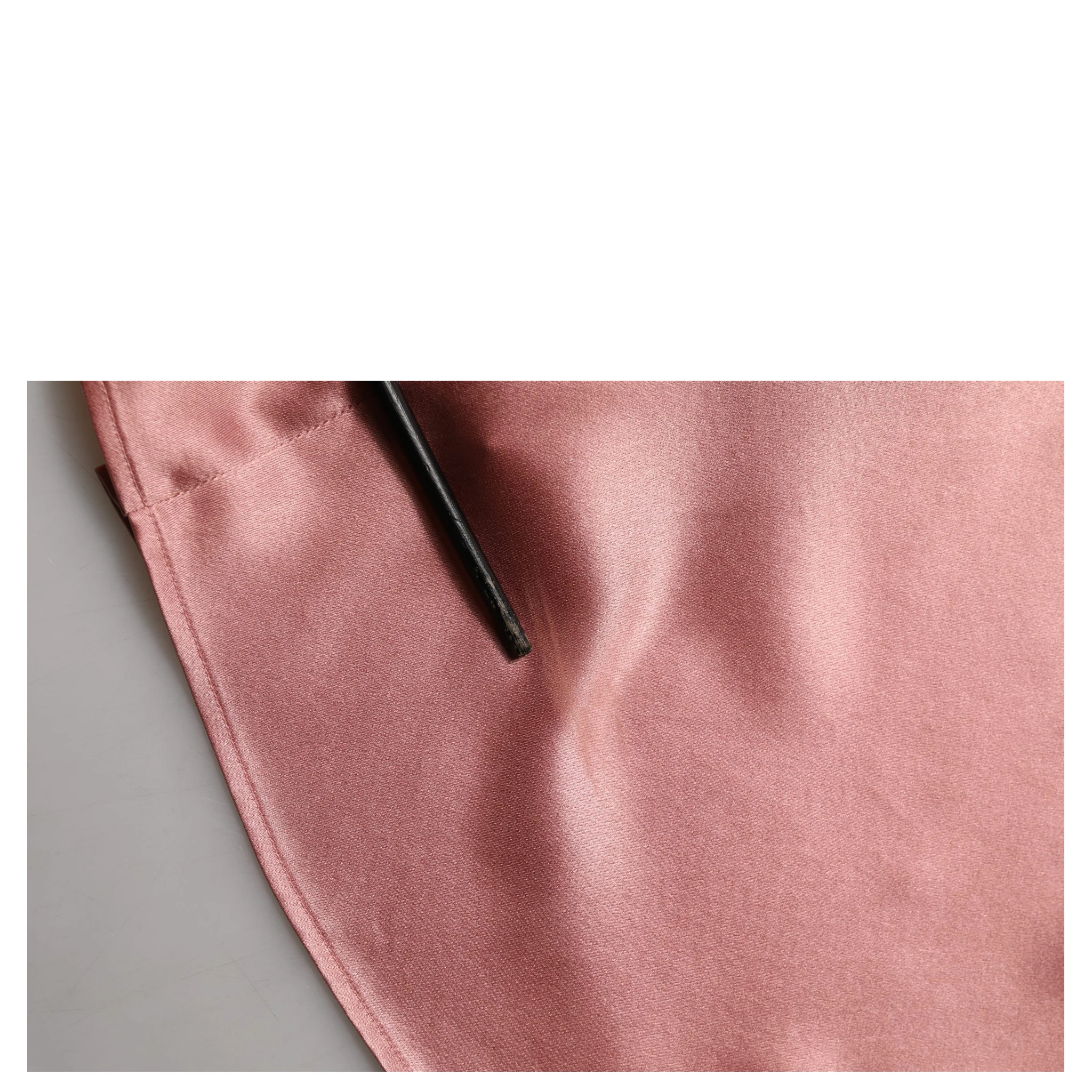 Pink Satin Silk V-neck Long Sleeves Blouse Top