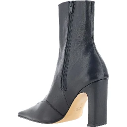 Black Calf Leather Bos Taurus Ankle Boots