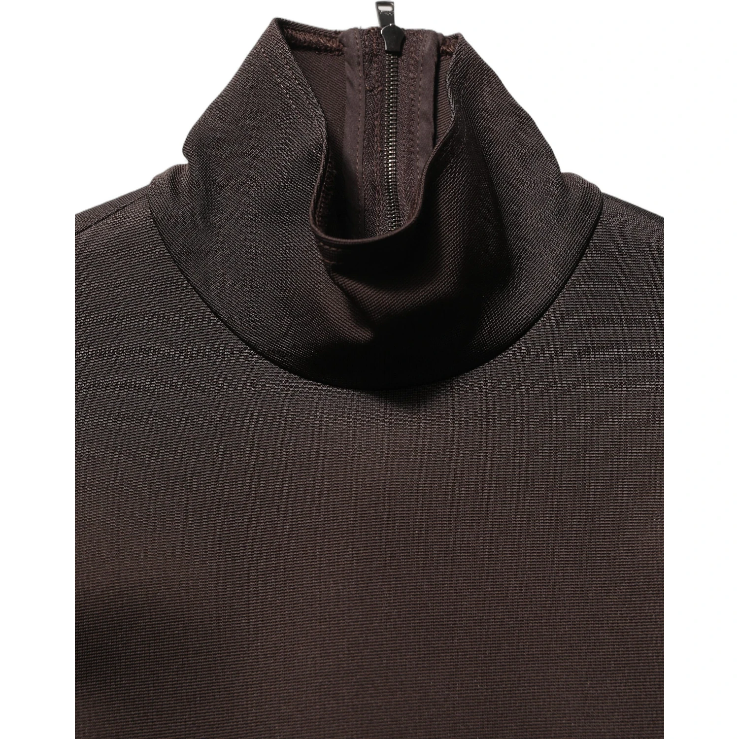 Brown Turtleneck Long Sleeves Blouse Top